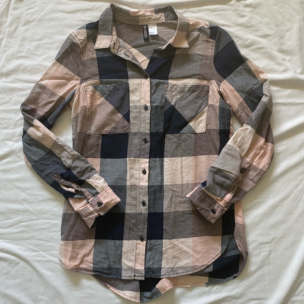 Women’s Button Down Plaid Top